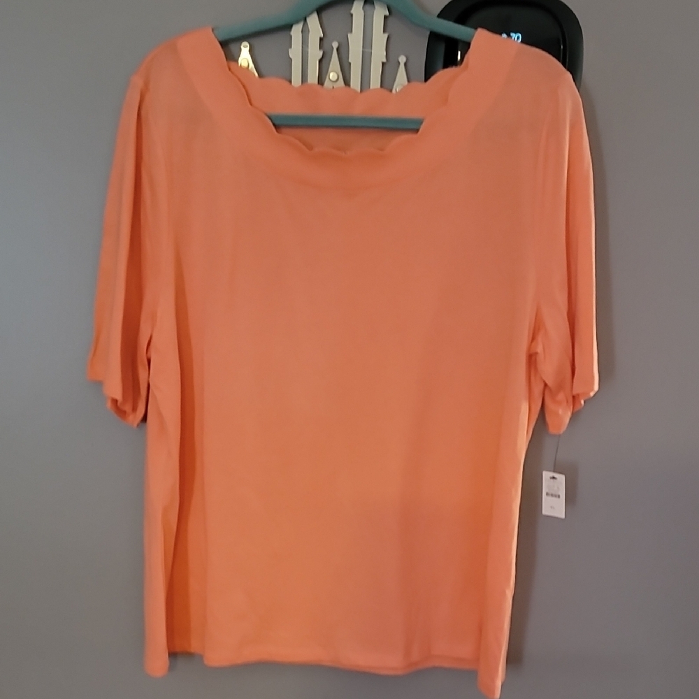 Talbots Orange Boxy Short Sleeve Tee